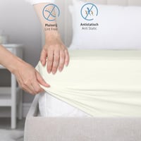 Komfortec Pamut Gumis Lepedő 200x200 cm 30 cm Zsebmélység Krém 6