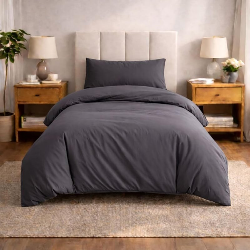 Komfortec Premium Ágynemű Szett 155x220 cm Antracit Mikrofiber Párnahuzattal - 155x220 + 1x 40x80, Charcoal