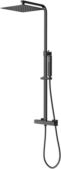 KOMIRO termosztátos zuhanyszett 250x250 mm fejzuhannyal és kézi zuhannyal - fekete 2