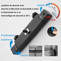KOMIRO termosztátos zuhanyszett 250x250 mm fejzuhannyal és kézi zuhannyal - fekete 4