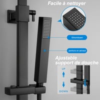 KOMIRO termosztátos zuhanyszett 250x250 mm fejzuhannyal és kézi zuhannyal - fekete 5