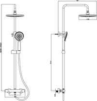 KOMIRO Termosztátos Zuhanysystem 23x23cm Esőzuhany 5 Funkció Kézizuhany Rozsdamentes Acél 7