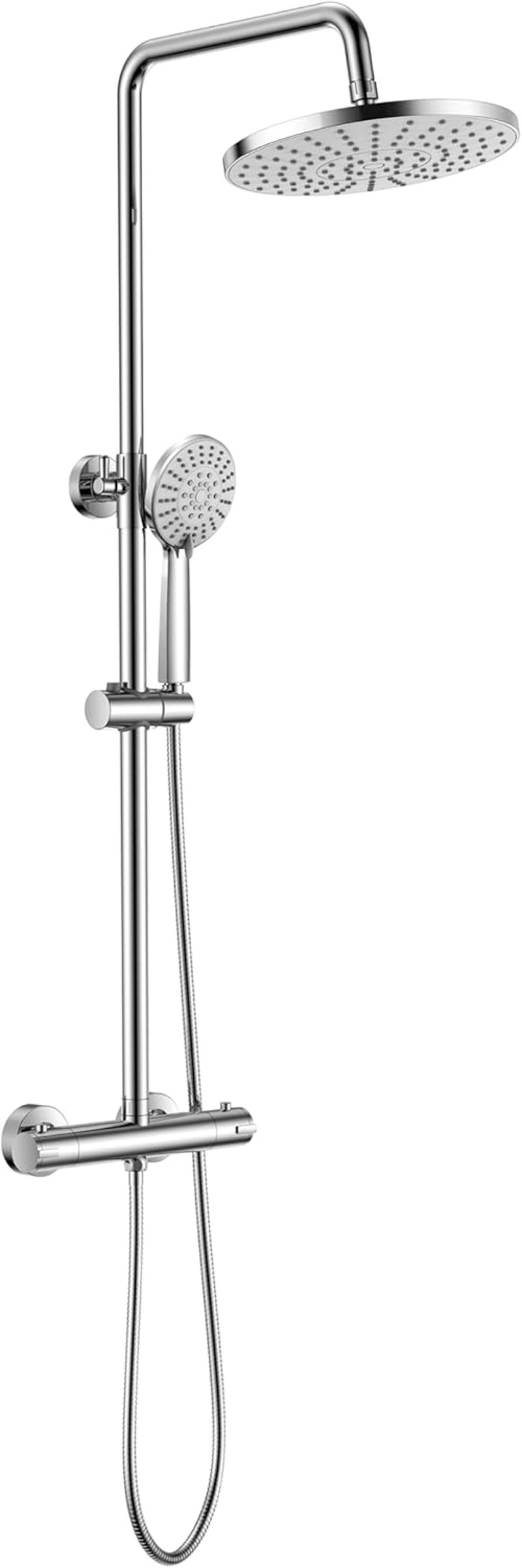 KOMIRO Termosztátos Zuhanysystem 23x23cm Esőzuhany 5 Funkció Kézizuhany Rozsdamentes Acél