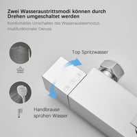 KOMIRO Termosztátos Zuhanyszett 30x30 cm Esőztető Fejjel - Réz Szeleppel, Fali Zuhanypanel Rendszer Fürdőszobába, Ezüst 6