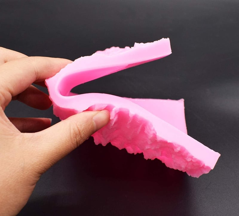 KOMUNJ Fakéreg Mintázó Szilikon Forma Rózsaszín - Fondant Díszítő Sablon Torta Dekorációhoz DIY Sütemény Készítéshez