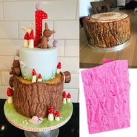 KOMUNJ Fakéreg Mintázó Szilikon Forma Rózsaszín - Fondant Díszítő Sablon Torta Dekorációhoz DIY Sütemény Készítéshez 5