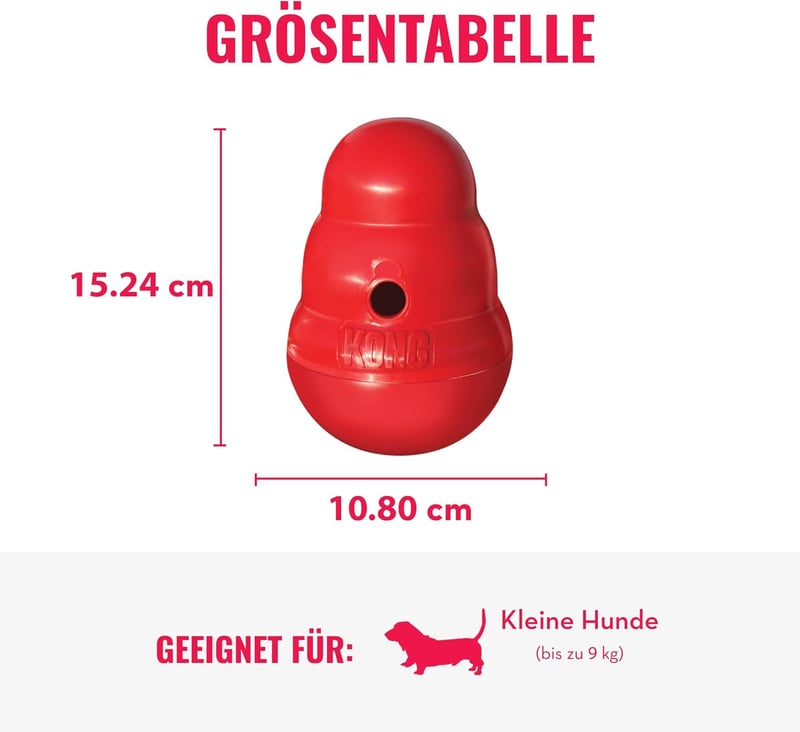 KONG Wobbler Kutyajáték Tölthető Jutalommal Kicsi Piros
