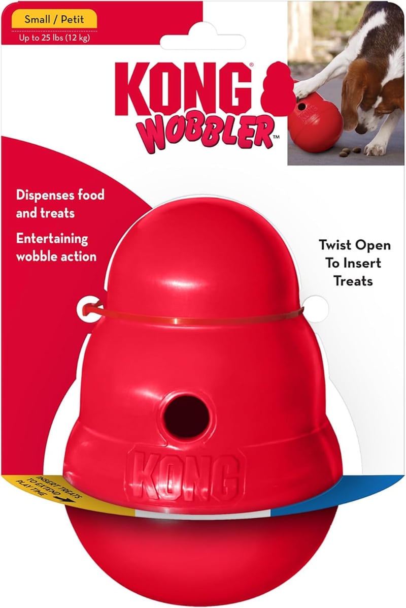 KONG Wobbler Kutyajáték Tölthető Jutalommal Kicsi Piros