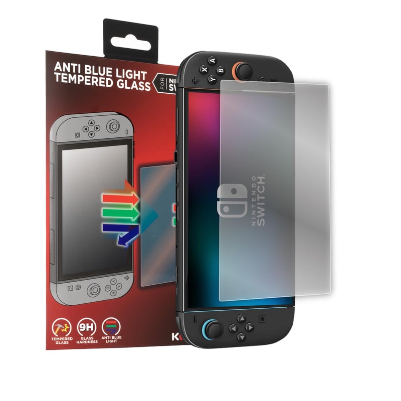 Protecție ecran din sticlă securizată Konix pentru consolă Nintendo Switch 2 - Filtru de lumină albastră - Fără bule - Duritate 9H - 100% transparent