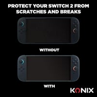 Protecție ecran din sticlă securizată Konix pentru consolă Nintendo Switch 2 - Filtru de lumină albastră - Fără bule - Duritate 9H - 100% transparent 4