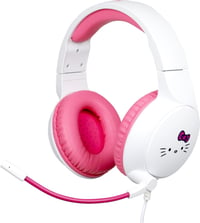 Káblový herný headset Konix Hello Kitty pre PC, PS5, Switch 2 a konzoly Xbox – Mikrofón, 1,5 m kábel, 3,5 mm jack konektor – biely a ružový 1