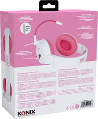Káblový herný headset Konix Hello Kitty pre PC, PS5, Switch 2 a konzoly Xbox – Mikrofón, 1,5 m kábel, 3,5 mm jack konektor – biely a ružový 7