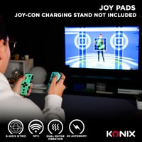 Set de controllere Konix Joypad pentru console Nintendo Switch și Switch OLED - Compatibil cu Nintendo Switch 2 - Baterie de 8 ore - Funcție de vibrație - Verde și Albastru 4