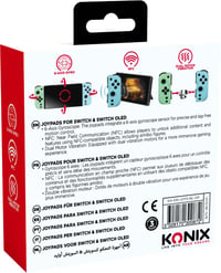Set de controllere Konix Joypad pentru console Nintendo Switch și Switch OLED - Compatibil cu Nintendo Switch 2 - Baterie de 8 ore - Funcție de vibrație - Verde și Albastru 8