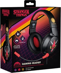 Konix Stranger Things Hellfire Club vezetékes gamer fejhallgató, 3,5 mm jack, 1,5 m kábel - PC/PS5/Switch 2/Xbox 6