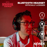 Konix Stranger Things Hellfire Club vezetékes gamer fejhallgató, 3,5 mm jack, 1,5 m kábel - PC/PS5/Switch 2/Xbox 4