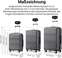 KONO Utazó Bőrönd Gurulós Kofferin Könnyű és Tartós 48 x 30 x 74 cm; 4 kg 2