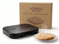 KÖNRAJ Roti-Box kuhinjska kutija za pripremu tijesta za chapati, parathu, puri i pizzu, neklizajuća, antimikrobna, hermetički zatvorena, crna 1