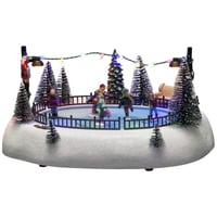 Konstsmide 4254-000 LED ukrasna rasvjeta klizalište s glazbom, 12 šarenih dioda, na baterije i USB, za unutarnju upotrebu, crni kabel, 3 x AA 1,5V 4