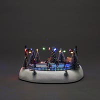 Konstsmide 4254-000 LED ukrasna rasvjeta klizalište s glazbom, 12 šarenih dioda, na baterije i USB, za unutarnju upotrebu, crni kabel, 3 x AA 1,5V 3