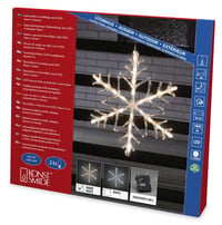 Konstsmide 4540-103 LED akrylová snehová vločka silueta – vonkajšia dekorácia (IP44), 40x40 cm, 24 teplých bielych LED diód, 6-hodinový časovač, napájanie na batérie 1