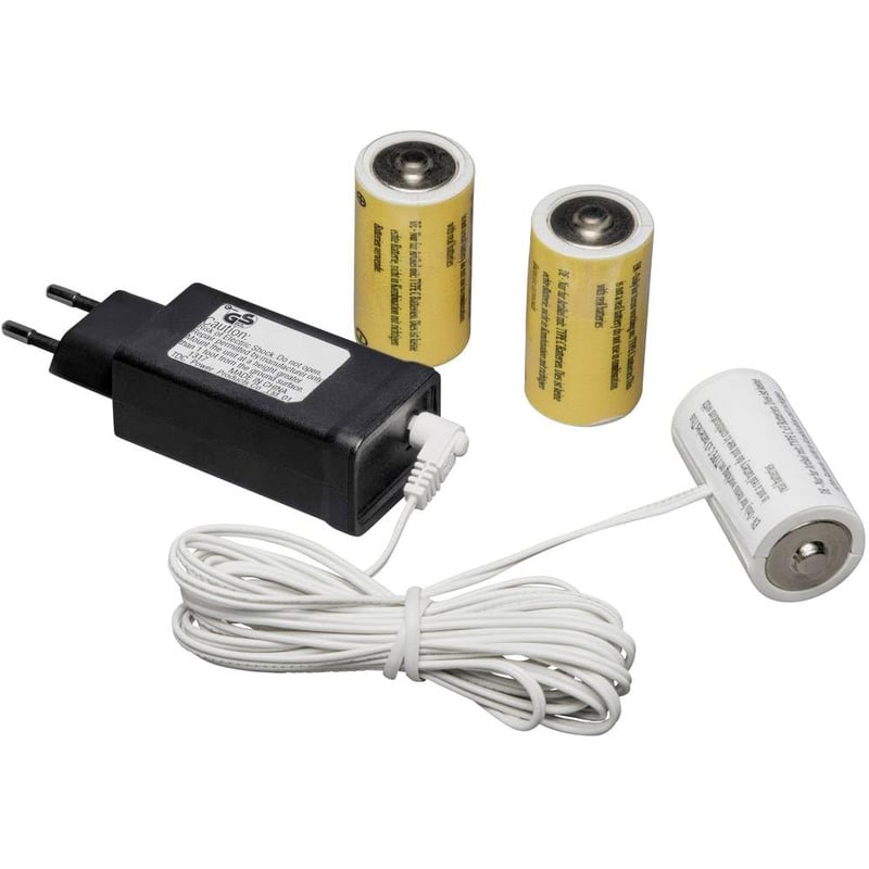 Konstsmide 5173-000 mrežni adapter za proizvode na baterije, 3 x C baterije 1,5V, 4,5V, bijeli kabel