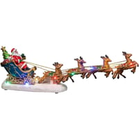 Konstsmide LED božićni ukras Djed Božićnjak na saonicama s sobovima, 10 šarenih dioda, na baterije, za unutarnju upotrebu, višebojni - 4205-000 1