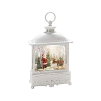 Lampă cu apă Konstsmide Moș Crăciun mare cu ren, alb antic, întrerupător pornit/oprit, temporizator 5h, pe baterii, interior, LED alb cald - 4397-200 1