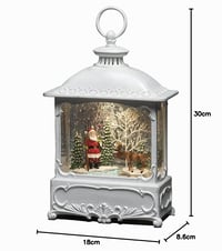 Lampă cu apă Konstsmide Moș Crăciun mare cu ren, alb antic, întrerupător pornit/oprit, temporizator 5h, pe baterii, interior, LED alb cald - 4397-200 3