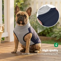 KONVINIT Fleece Kutyapulóver Közepes és Nagy Kutyáknak M-5XL Ujjatlan Állógalléros - M, Brustumfang: 42cm, blue 6
