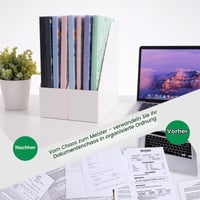 KONVINIT Zakladač na dokumenty A4, 8-dielny harmonikový priečinok, kvetinový vzor, PP obal na dokumenty so zapínaním, modrý, pre dievčatá, školský zakladač 8
