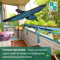 Koobo Home XXL 80 cm Madárriasztó Varjú Galamb Elriasztó Nyitott Szárnnyal Erkélyre 3