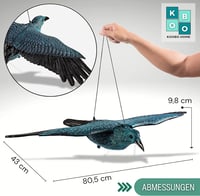 Koobo Home XXL 80 cm Madárriasztó Varjú Galamb Elriasztó Nyitott Szárnnyal Erkélyre 2