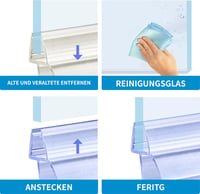 KOOBON 90 cm zuhanyzó ajtó tömítés 4-6 mm üvegajtóhoz vastag gumival 7