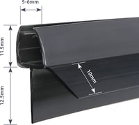 KOOBON HA8680 Zuhanykabín tömítés 2x80 cm fekete 5-6 mm üveghez 2
