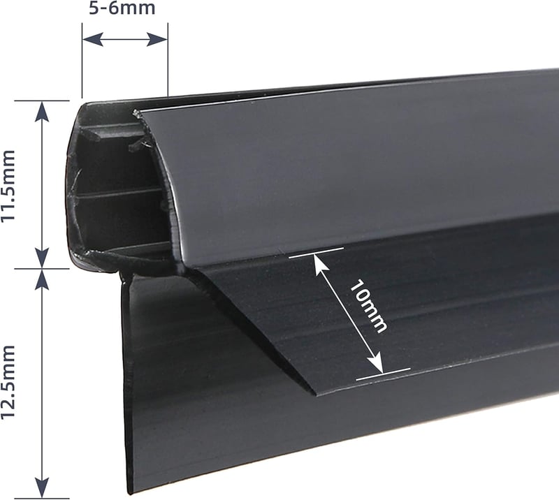 KOOBON HA8680 Zuhanykabín tömítés 2x80 cm fekete 5-6 mm üveghez