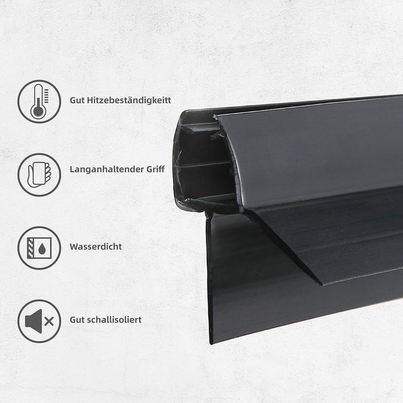 KOOBON HA8680 Zuhanykabín tömítés 2x80 cm fekete 5-6 mm üveghez