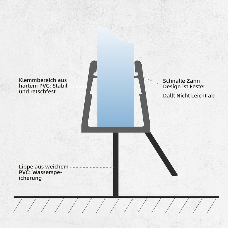 KOOBON HA8680 Zuhanykabín tömítés 2x80 cm fekete 5-6 mm üveghez