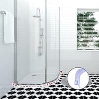 KOOBON Ívelt Zuhany Tömítés 2x50cm Negyedkör Üvegajtó Tömítőszalag 6mm 6