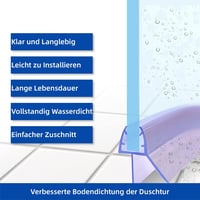 KOOBON Ívelt Zuhanykabin Tömítés 2x80cm Gumitömítés 6-8mm Üvegajtóhoz 4