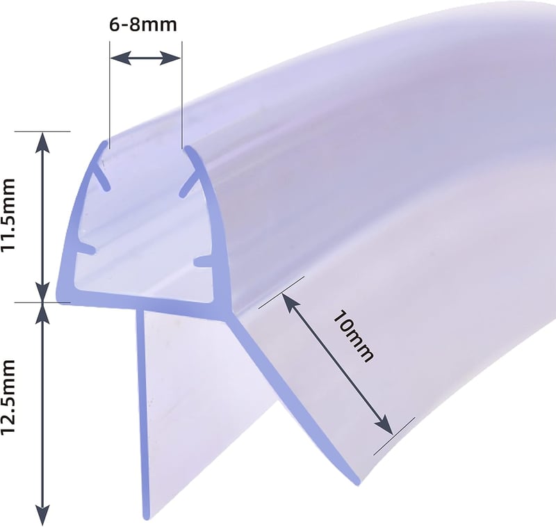 KOOBON Ívelt Zuhanykabin Tömítés 2x80cm Gumitömítés 6-8mm Üvegajtóhoz