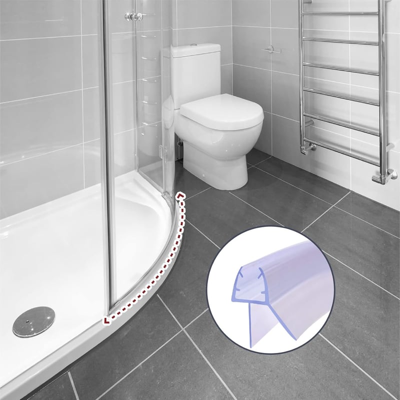 KOOBON Ívelt Zuhanykabin Tömítés 2x80cm Gumitömítés 6-8mm Üvegajtóhoz