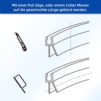 KOOBON Ívelt Zuhanykabin Tömítés 2x80cm Gumitömítés 6-8mm Üvegajtóhoz 7