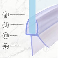 KOOBON Ívelt Zuhanyzó Tömítés 2x80cm Négyzet Ajtó Vízálló Szilikon 6mm 5