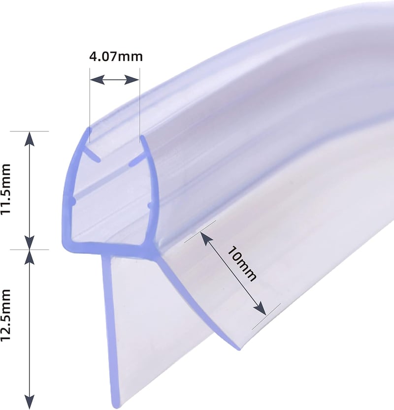 KOOBON Ívelt Zuhanyzó Tömítés 2x80cm Négyzet Ajtó Vízálló Szilikon 6mm