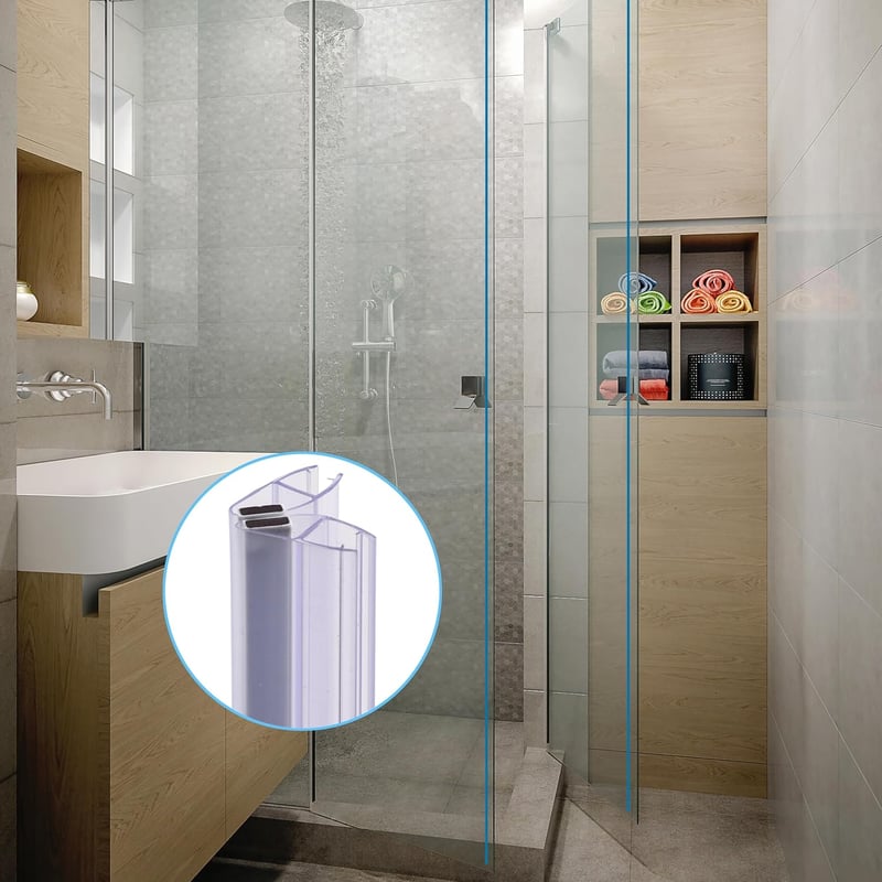 KOOBON Mágneses Zuhanykabin Tömítés 2db 100cm Üvegajtóhoz 6-8mm - 100cm Gerade für 6mm/ 7mm/ 8mm, 2 Sets (4 Pieces)