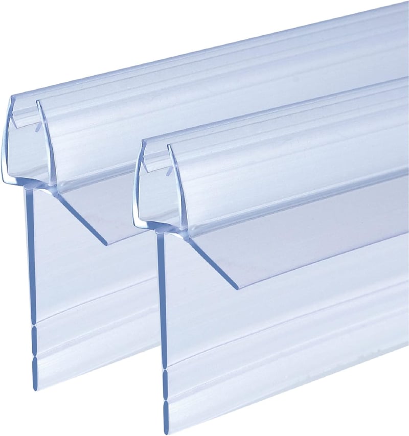 KOOBON Zuhanytömítés 2x80 cm - Víztaszító PVC Tömítőprofil 4-6 mm Vastag Üvegajtókhoz, Zuhanykabin Szigetelő Csere Alkatrész