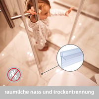 KOOBON Zuhanytömítés 2x80 cm - Víztaszító PVC Tömítőprofil 4-6 mm Vastag Üvegajtókhoz, Zuhanykabin Szigetelő Csere Alkatrész 5