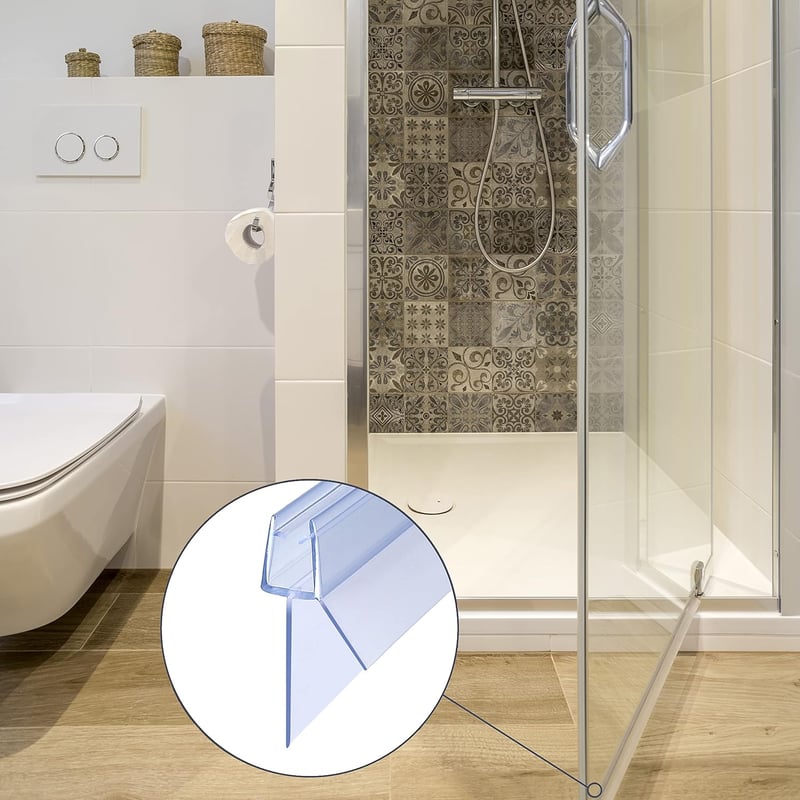 KOOBON Zuhanyzó Tömítés 2x100 cm Csere Szalag 4/5/6 mm Fürdőkabin Ajtóhoz Vízálló - 100cm zum 4/5/6mm Glas, Type 09 (Pack of 2)
