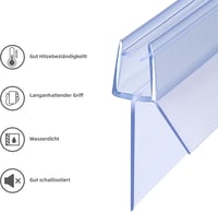 KOOBON Zuhanyzó Tömítés 2x100 cm Csere Szalag 4/5/6 mm Fürdőkabin Ajtóhoz Vízálló - 100cm zum 4/5/6mm Glas, Type 09 (Pack of 2) 4